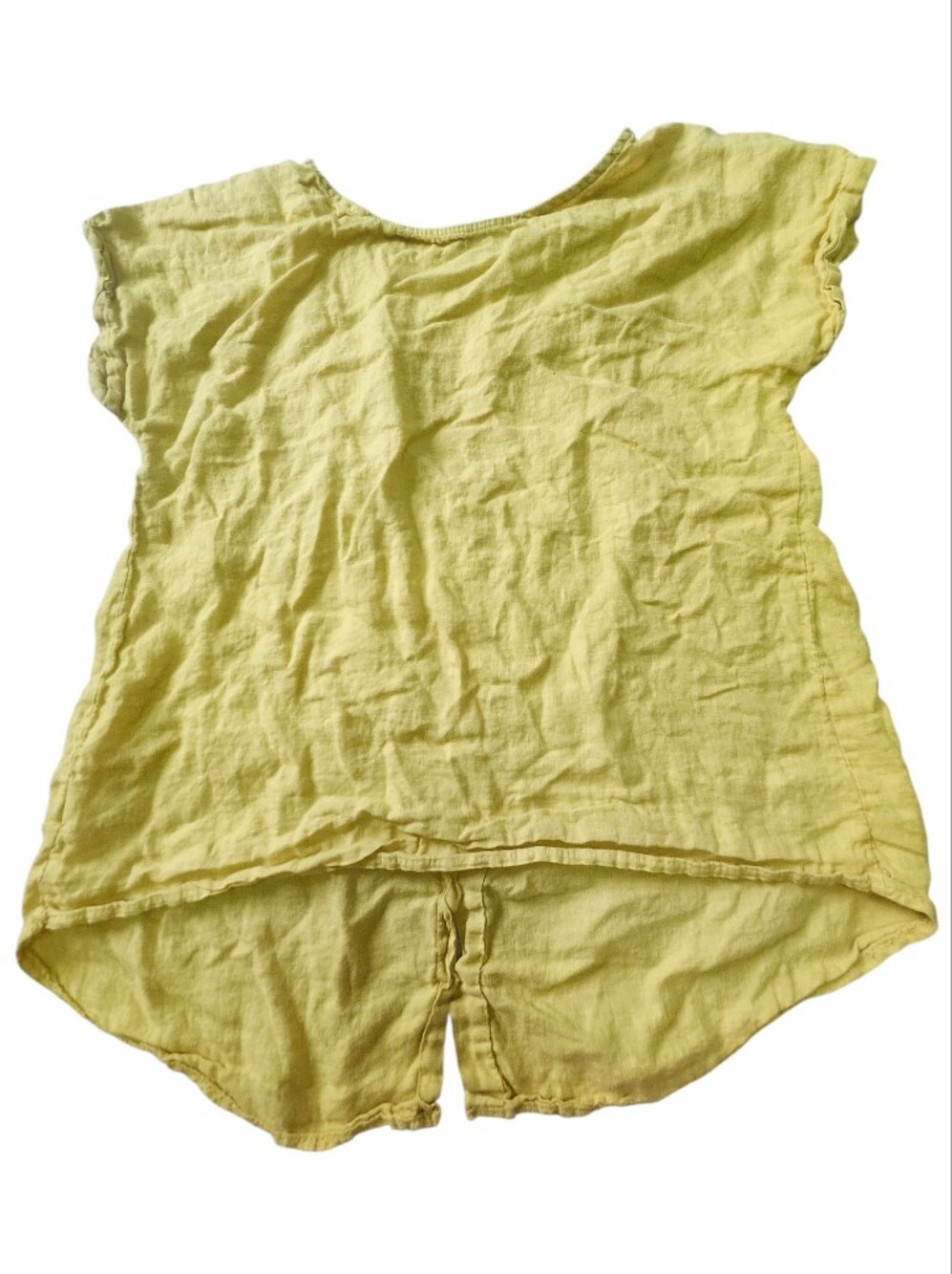 Terzo Millennio Yellow Split Back Linen Shirt. Sz. M